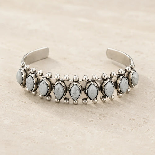 Boho Horse Eye Stone Bangle