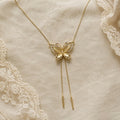 Adjustable Crystal Butterfly Pendant Necklace