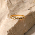 Fine Gold Twisted Pearl Stacking Ring