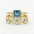 Vintage Blue Crystal Ring Set