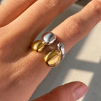 Two-Tone Gold Silver Stackable Ring