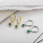 Shiny Green Zircon Earrings
