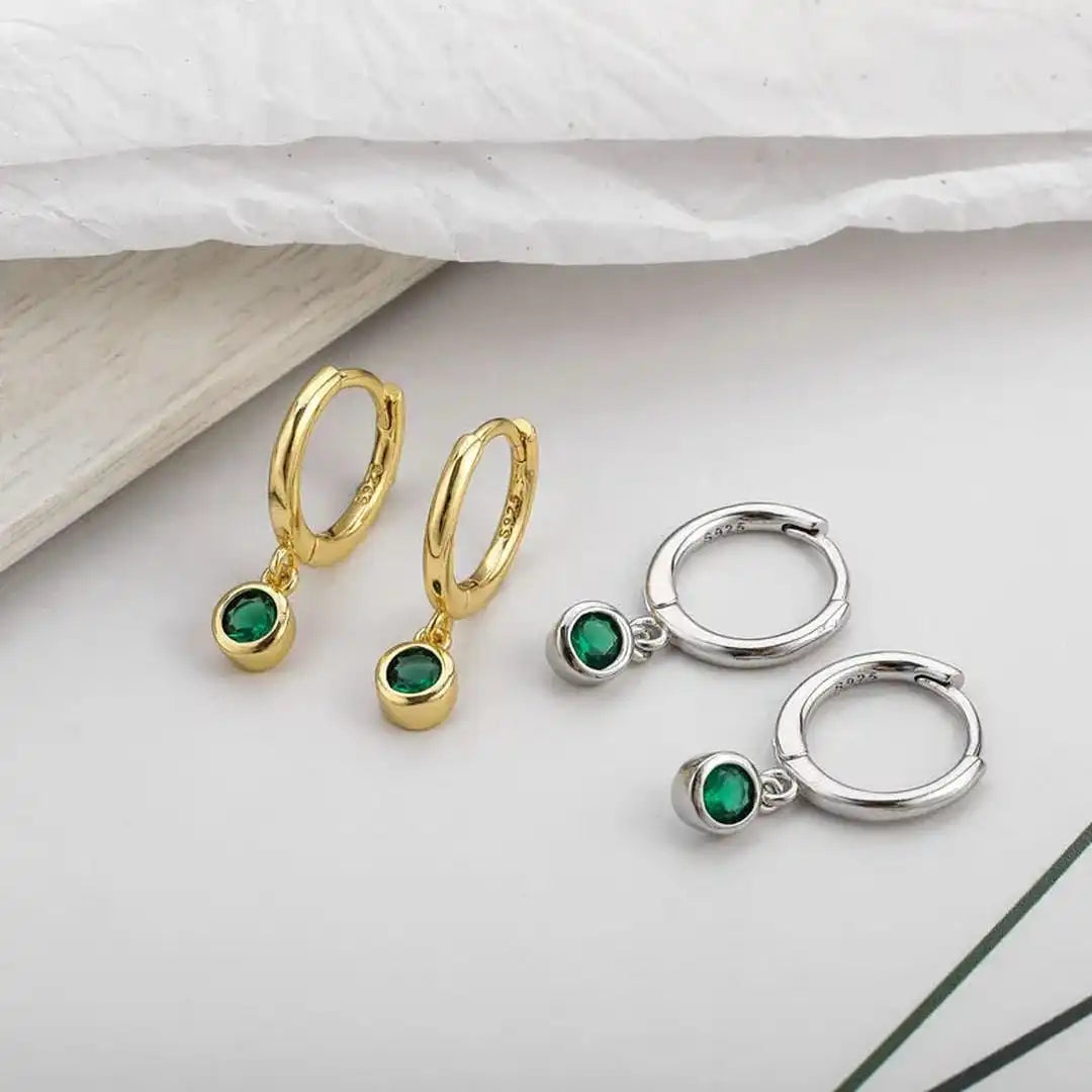 Shiny Green Zircon Earrings