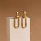 Retro Rhinestone Geometric Earrings