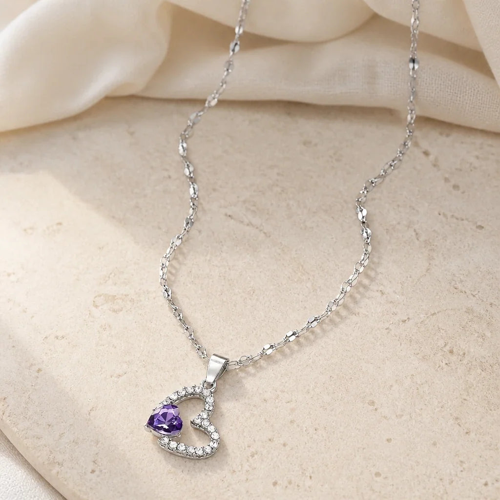 Heart Shape Zirconia Pendant Necklace