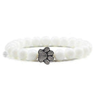 Beaded Paw Bracelet Natural Stone Design