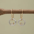 Vintage Gold and Silver Earrings with Cubic Zirconia
