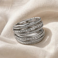 Layered Zirconia Crucifix Ring