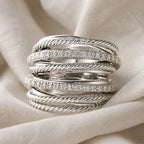 Layered Zirconia Crucifix Ring