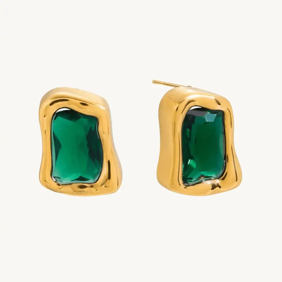 Timeless Gold Cubic Zirconia Square Earrings