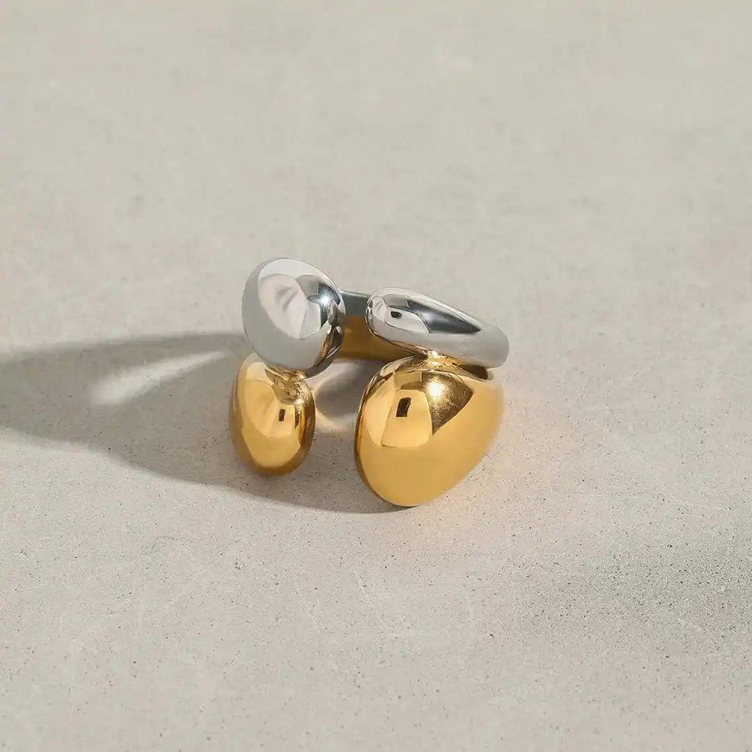 Two-Tone Gold Silver Stackable Ring