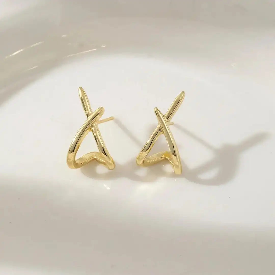 Timeless Gold Crucifix Earrings