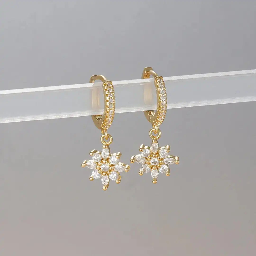Classic Crystal Snowflake Dangle Earrings