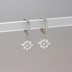 Classic Crystal Snowflake Dangle Earrings