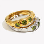 Vintage Gold Inlaid Gemstone Ring
