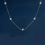 Beautiful Flower Inlaid Zirconia Necklace