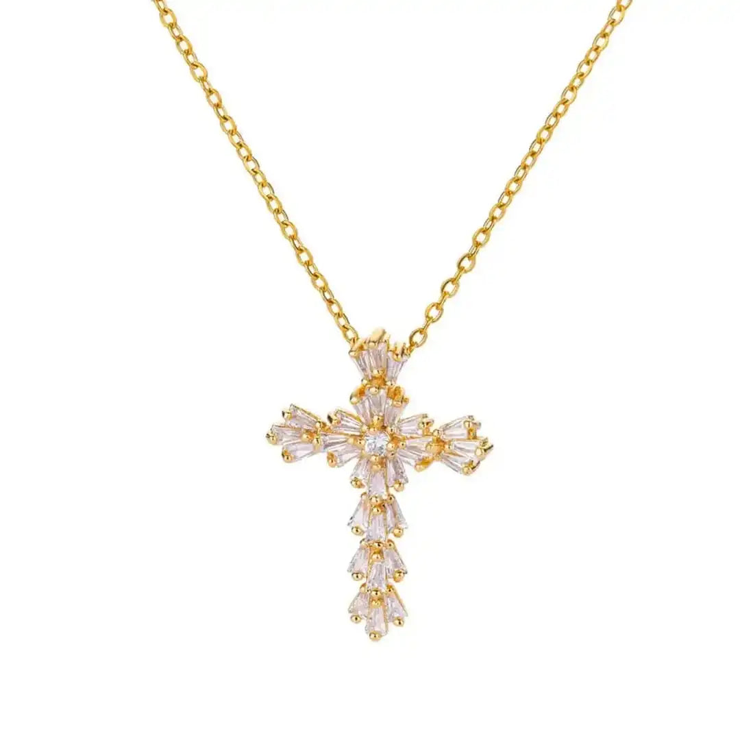 Timeless Silver Zirconia Crucifix Necklace