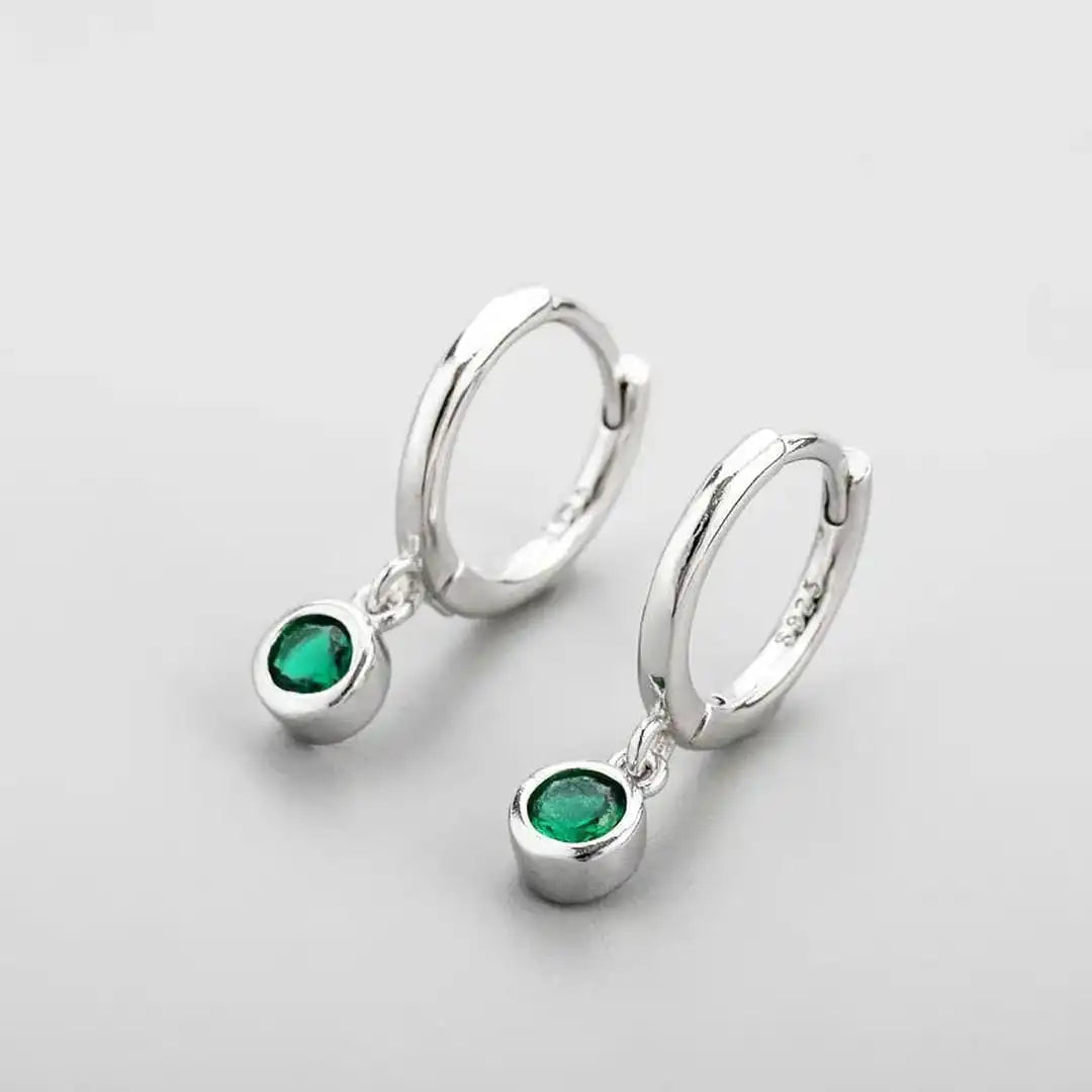 Shiny Green Zircon Earrings