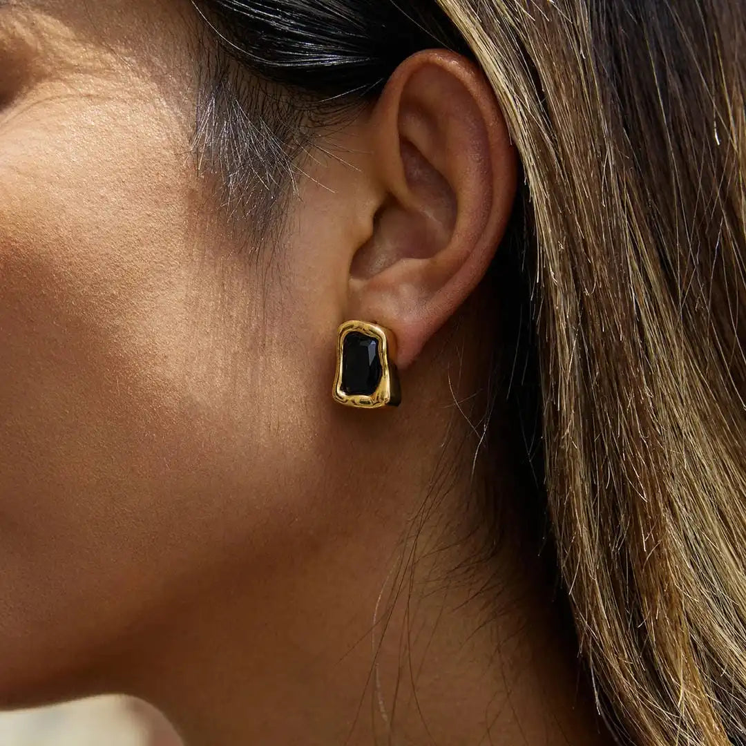 Timeless Gold Cubic Zirconia Square Earrings