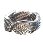 Silver Angel Wings Adjustable Ring
