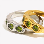 Vintage Gold Inlaid Gemstone Ring