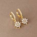 Classic Crystal Snowflake Dangle Earrings