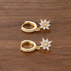Classic Crystal Snowflake Dangle Earrings