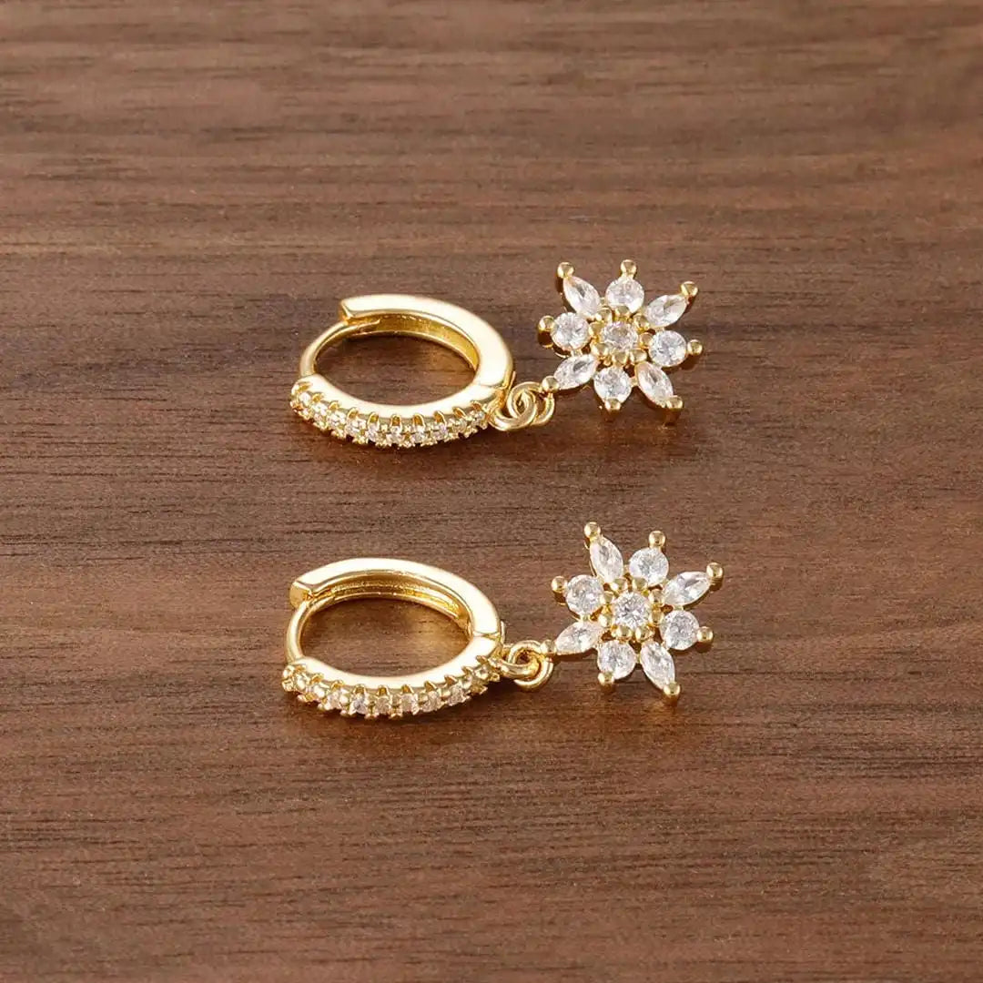 Classic Crystal Snowflake Dangle Earrings