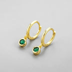 Shiny Green Zircon Earrings