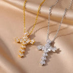 Timeless Silver Zirconia Crucifix Necklace