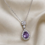 Solitaire Halo Pendant Necklace