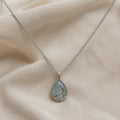 Vintage Silver Swirl Teardrop Necklace