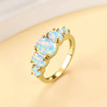 Five Stone Opal Gold Ring