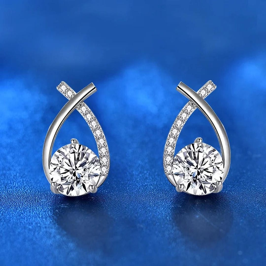Luxe Twisted Drop Cubic Stud Earrings