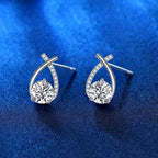 Luxe Twisted Drop Cubic Stud Earrings