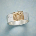 Golden Wire Silver Ring