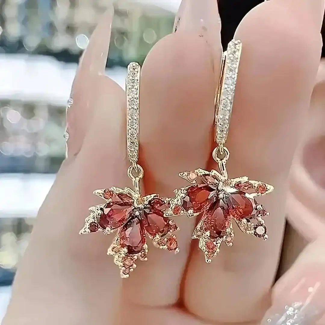 Zircon Leafshine Earrings