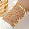 Stackable Bracelet Gold Pearl Set