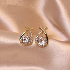 Luxe Twisted Drop Cubic Stud Earrings
