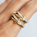Woven Zirconia Ring Set