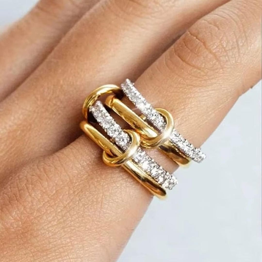 Woven Zirconia Ring Set