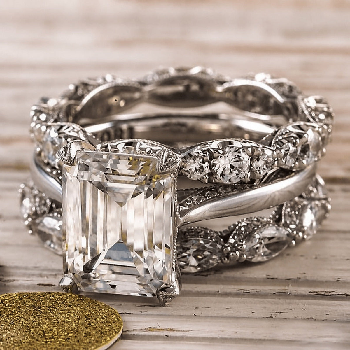 Vintage Silver Clear Low Ring
